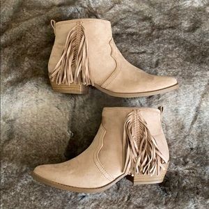 Western Side Fringe Ankle Boot